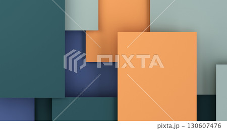 Abstract multicolor geometric square background with layered 3D shapes, modern design and minimal style. Abstract multicolor geometric square background with layered 3D shapes, modern design and minimal style. 130607476