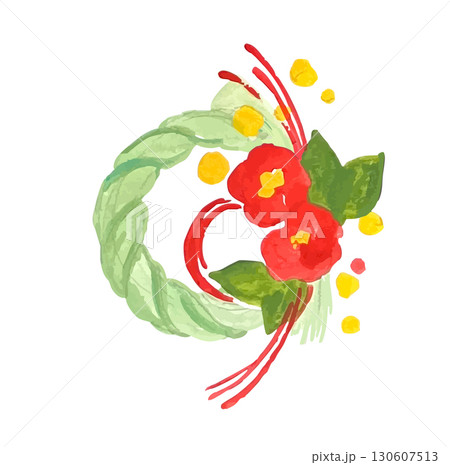 イラスト素材：手描き正月飾り 130607513