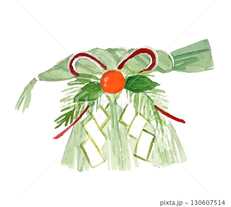 イラスト素材：手描き正月飾り 130607514
