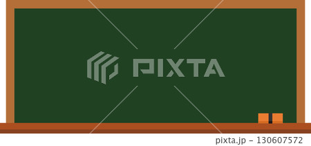 横型の黒板と黒板消しのイラスト（Horizontal chalkboard with eraser  130607572