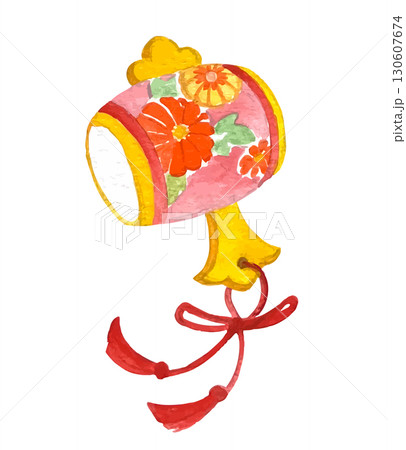 イラスト素材：手描き十日戎の縁起物、小槌 130607674
