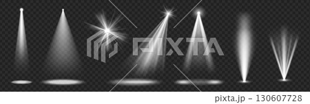 Stage spotlight beam set with various light effect 130607728