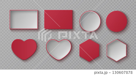 Realistic red box mockup from top perspective Realistic red box mockup from top perspective 130607878