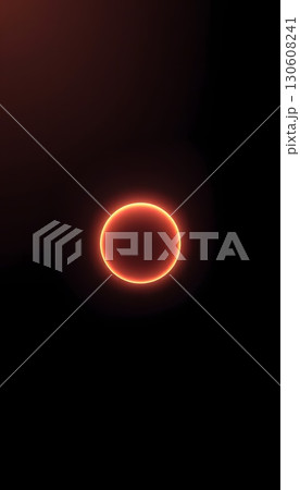Glowing orange circle on dark background abstract minimalist design element Glowing orange circle on dark background abstract minimalist design element 130608241