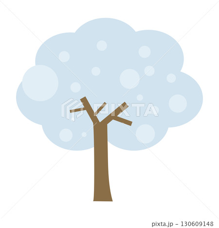 シンプルな冬木立のイラストレーション 130609148