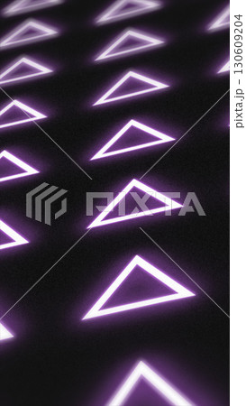 Abstract glowing purple neon triangles forming a futuristic geometric pattern with vibrant illumination Abstract glowing purple neon triangles forming a futuristic geometric pattern with vibrant illumination 130609204