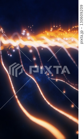 Flowing abstract streams of orange and white glowing cosmic light waves Flowing abstract streams of orange and white glowing cosmic light waves 130609209