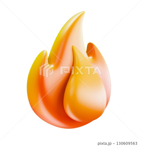 Fire icon Emoji Side view 3D 130609563