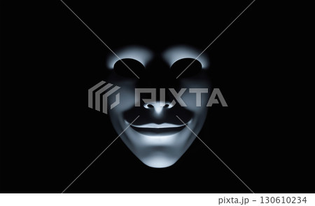 White face mask on dark background. halloween theme 130610234