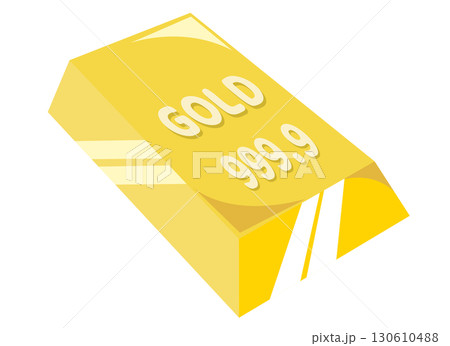金のインゴットのイラスト 130610488