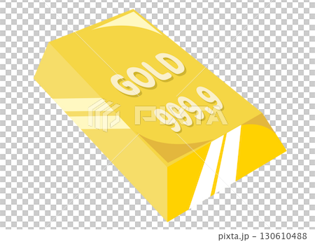 金のインゴットのイラスト 130610488