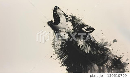 狼 筆絵風 130610799