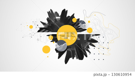 Modern science and technology background. Abstract art sphere. Wireframe theme. 130610954