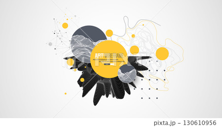 Modern science and technology background. Abstract art sphere. Wireframe theme. 130610956