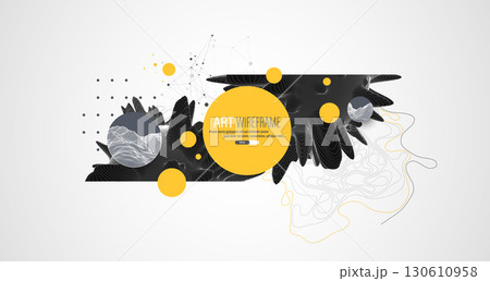 Modern science and technology background. Abstract art sphere. Wireframe theme. 130610958