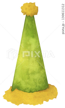 Watercolor Party Hat. Birthday and New Year Celebration Cone Hat Illustration Watercolor Party Hat. Birthday and New Year Celebration Cone Hat Illustration 130611312