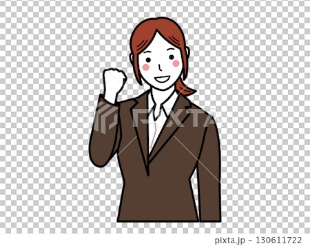 Brown suit. Woman pumping her fist. Part 2 Brown suit. Woman pumping her fist. Part 2 130611722