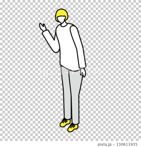 Simple character illustration (woman standing and talking) 130611935