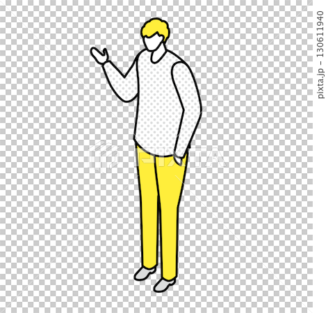 Illustration of a man giving an explanation 130611940