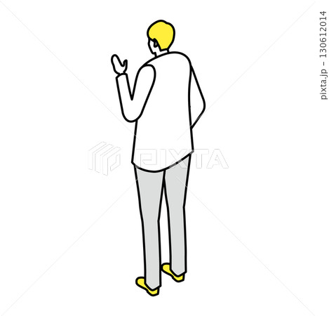 後ろ姿の男性（シンプル人物イラスト） 130612014