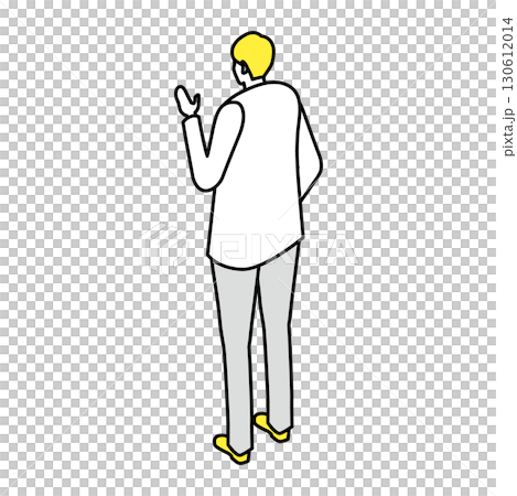 A man from behind (simple character illustration) 130612014