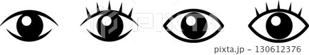シンプルな目のアイコンイラスト シンプルな目のアイコンイラスト 130612376