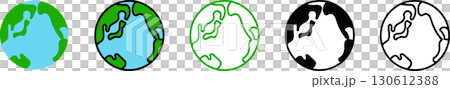シンプルな地球のアイコンイラスト 130612388