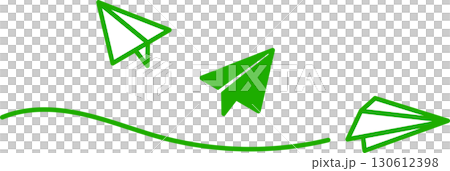 簡單的紙飛機和電子郵件圖示綠色 簡單的紙飛機和電子郵件圖示綠色 130612398