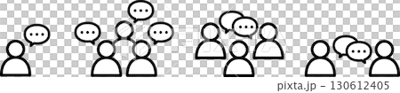 一組人員和團隊溝通圖示 — 人員、組織、業務、會議、對話、會議 一組人員和團隊溝通圖示 — 人員、組織、業務、會議、對話、會議 130612405
