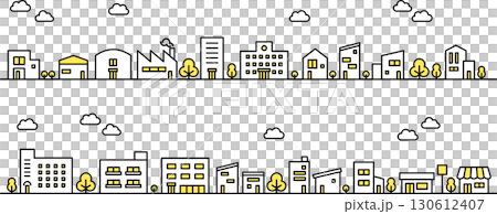 家・店・ビル・建物の街並みアイコン 家・店・ビル・建物の街並みアイコン 130612407