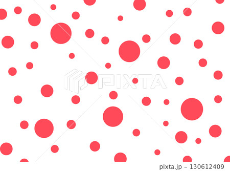 かわいい水玉ドット柄模様の背景素材赤色 130612409