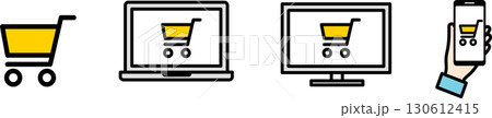 ショッピングサイトで使われるUIアイコン・カート ショッピングサイトで使われるUIアイコン・カート 130612415