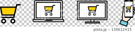 ショッピングサイトで使われるUIアイコン・カート ショッピングサイトで使われるUIアイコン・カート 130612415