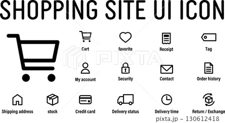 ショッピングサイトで使われるUIアイコンセット 130612418