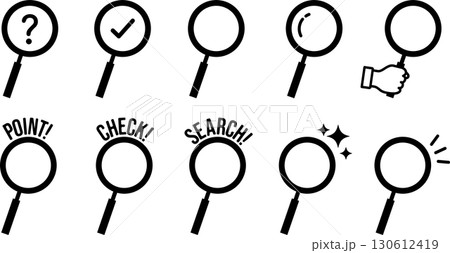 ルーペのアイコンセット 130612419