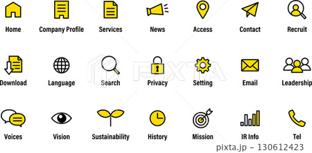 コーポレートサイトUIアイコンカラー 130612423