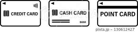 カードのアイコンイラスト　クレジットカード・キャッシュカード・ポイントカード 130612427