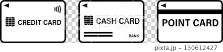 カードのアイコンイラスト　クレジットカード・キャッシュカード・ポイントカード 130612427
