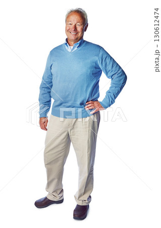 Happy old man, portrait and retirement with success, life insurance mockup isolated on white background. Pensioner, senior male and positive mindset with vitality, elderly and wellness in studio Happy old man, portrait and retirement with success, life insurance mockup isolated on white background. Pensioner, senior male and positive mindset with vitality, elderly and wellness in studio 130612474