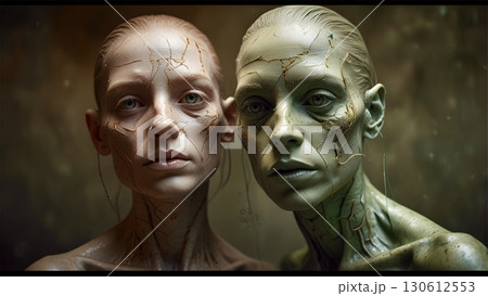 face and hands of a woman 130612553