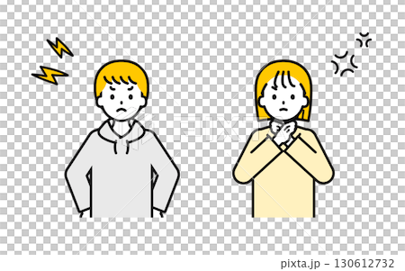 Simple casual clothes children boys and girls _ angry 130612732