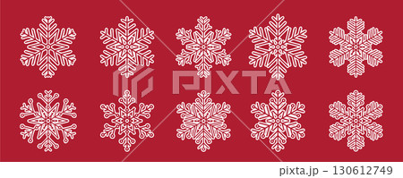 set of snowflake icons isolated vector illustration set of snowflake icons isolated vector illustration 130612749