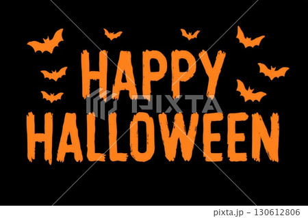happy halloween greeting card with bats illustration happy halloween greeting card with bats illustration 130612806