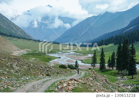 キルギス_ジュク川沿いのトレイル 130613218