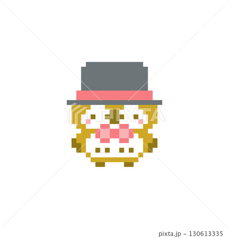 シルクハットと梟のドット絵 130613335