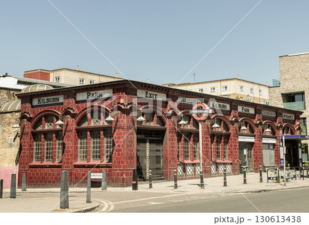 A distinctive British Art Nouveau architecture of Kilburn Park Underground Station within the London Borough of Brent. A distinctive British Art Nouveau architecture of Kilburn Park Underground Station within the London Borough of Brent. 130613438