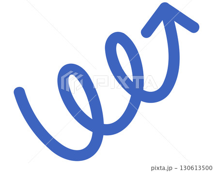 ぐるぐる回る青色の矢印素材 130613500