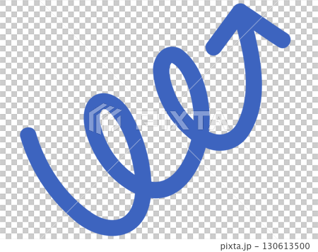 ぐるぐる回る青色の矢印素材 130613500