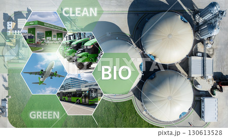 Carbon neutral biogas decarbonization concept 130613528