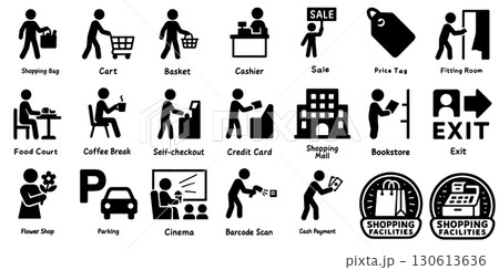 買い物に関するシンプルなアイコン集、Simple Icons for Shopping  130613636